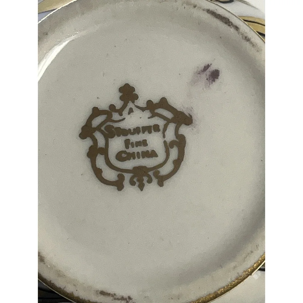 Vintage Stouffer‎ SFR3 Sugar Bowl & Lid Golden Orchid Artist Signed Hand Painted